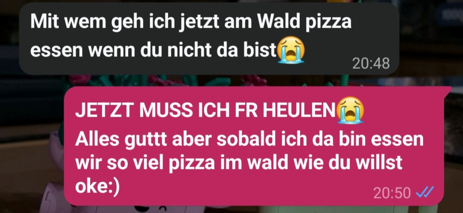 pizza im wald nachricht