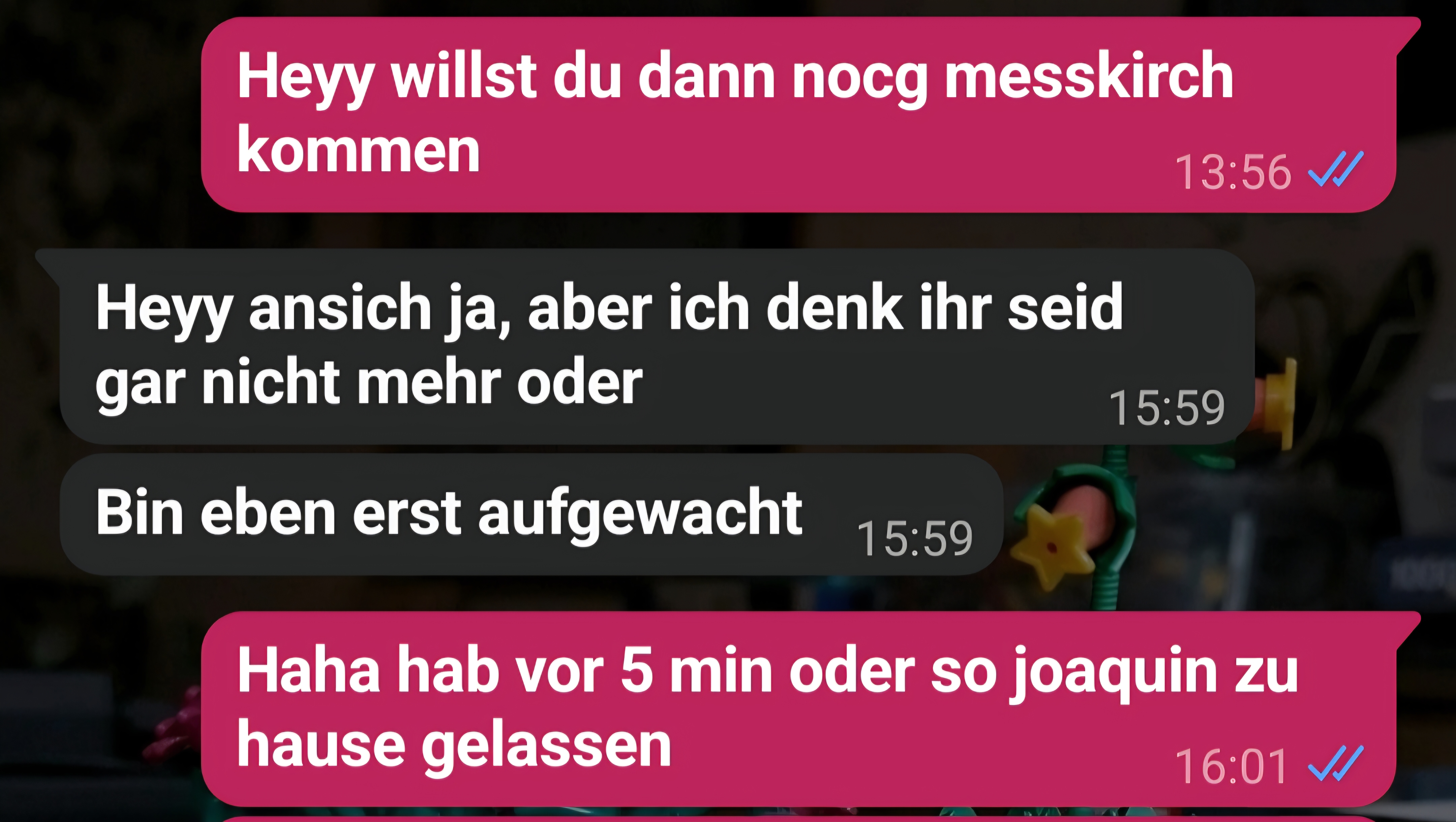 deine nachricht nachdem du aufgewacht bist