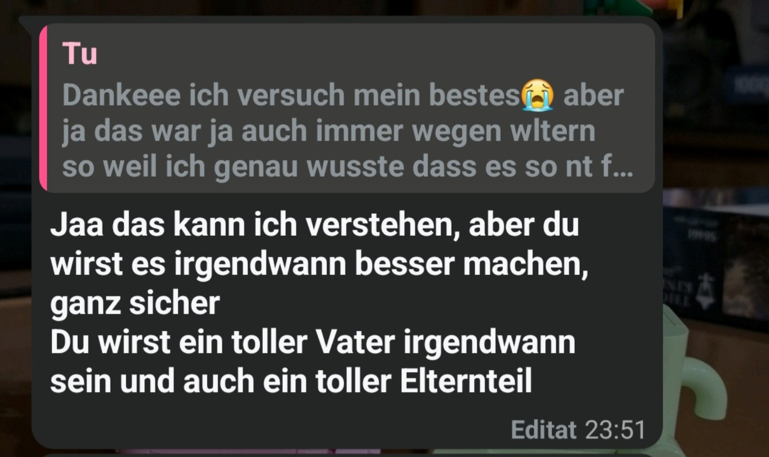eine nachricht die mir sehr viel bedeutet